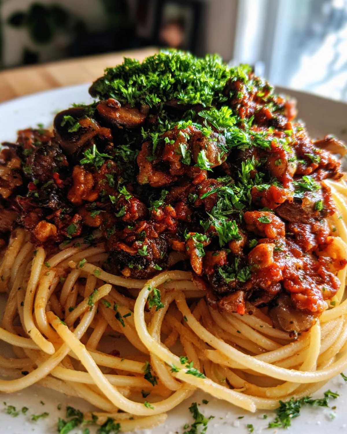 Plant-Based Bolognese with Mushrooms and Walnuts - detail 4