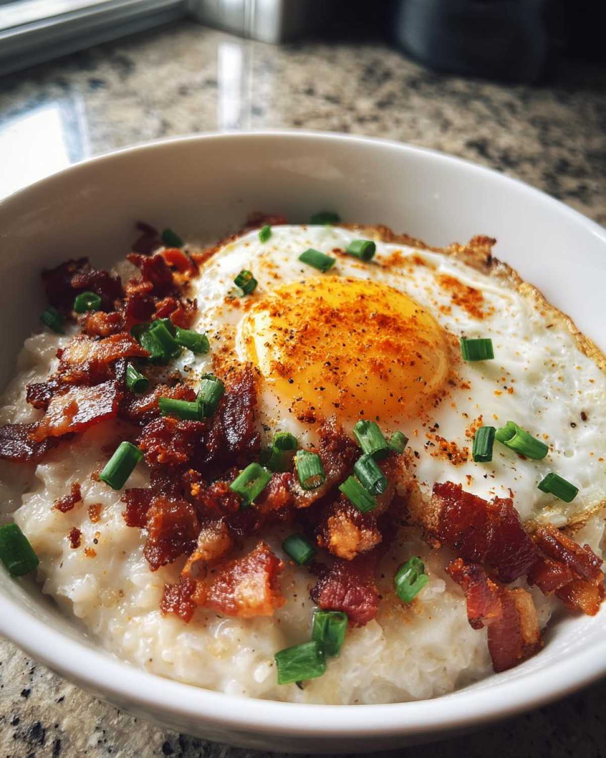 Savory Oatmeal with Bacon and Egg (Game Changer!) - detail 3