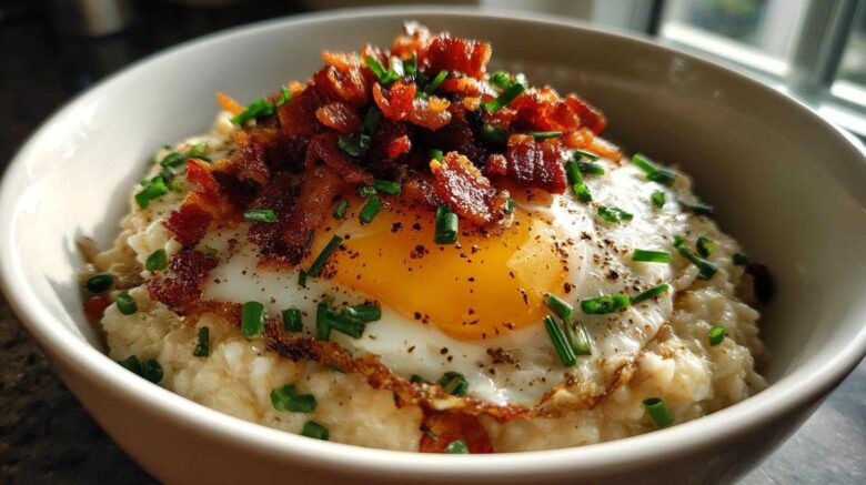 Savory Oatmeal with Bacon and Egg (Game Changer!)