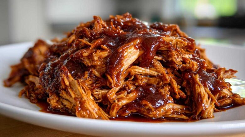 Slow Cooker BBQ Pulled Chicken (2 Minutes Prep)