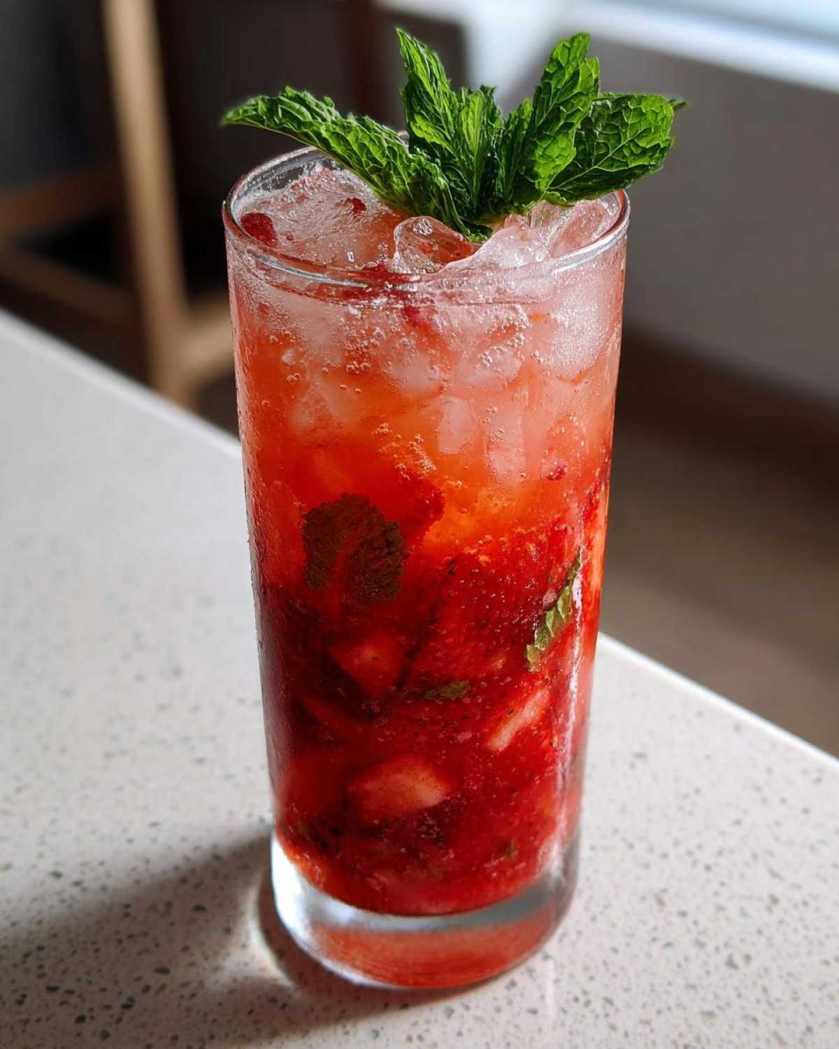 Strawberry Kombucha Mocktail (Gut-Friendly Party Drink) - detail 1