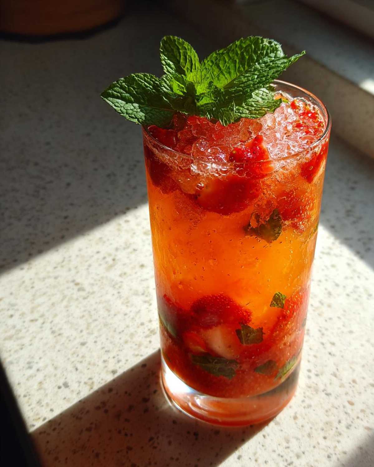 Strawberry Kombucha Mocktail (Gut-Friendly Party Drink) - detail 2