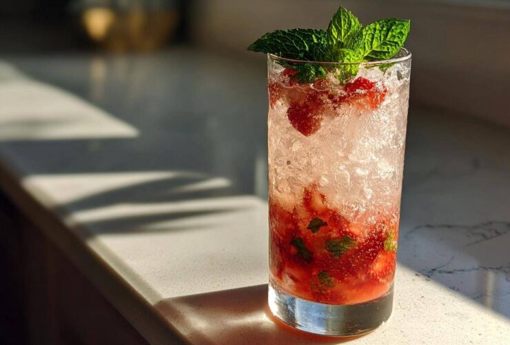 Strawberry Kombucha Mocktail (Gut-Friendly Party Drink)