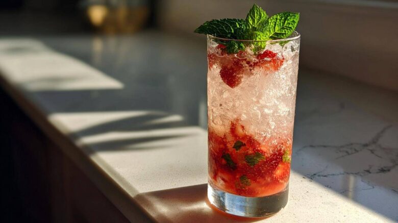Strawberry Kombucha Mocktail (Gut-Friendly Party Drink)