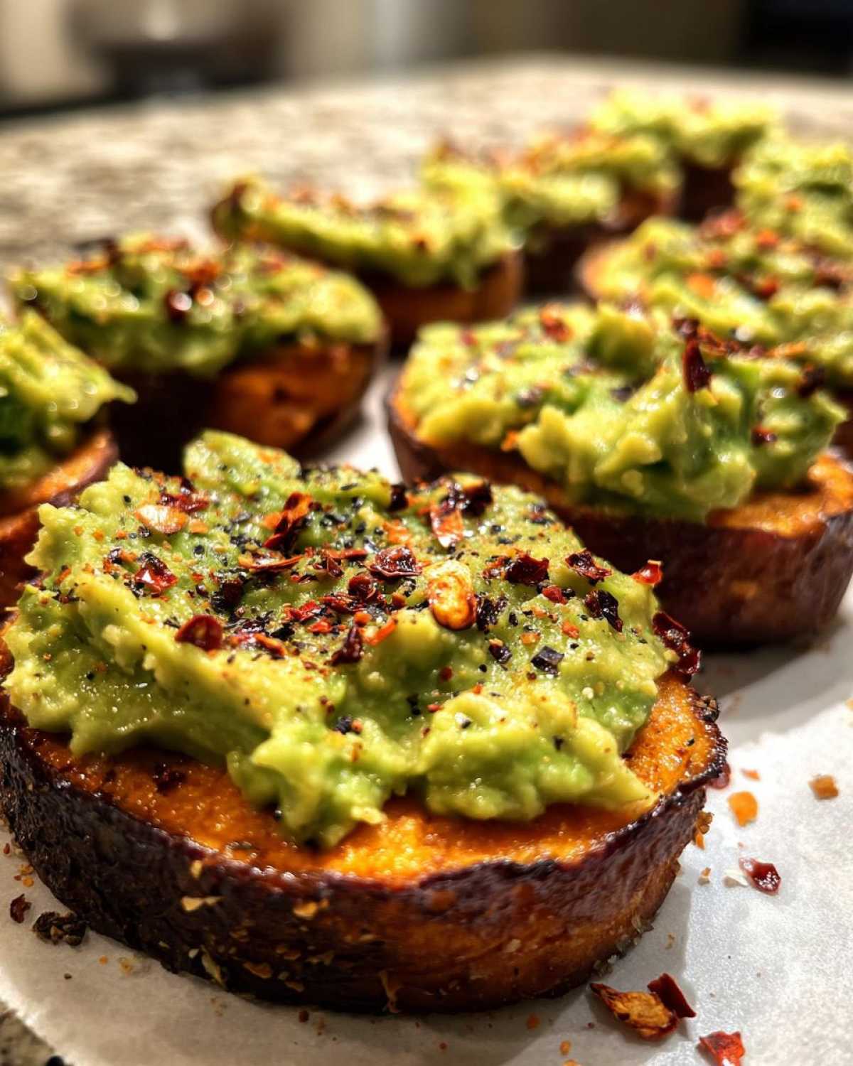 Sweet Potato Toast Bites with Avocado (Whole30 Snack) - detail 1
