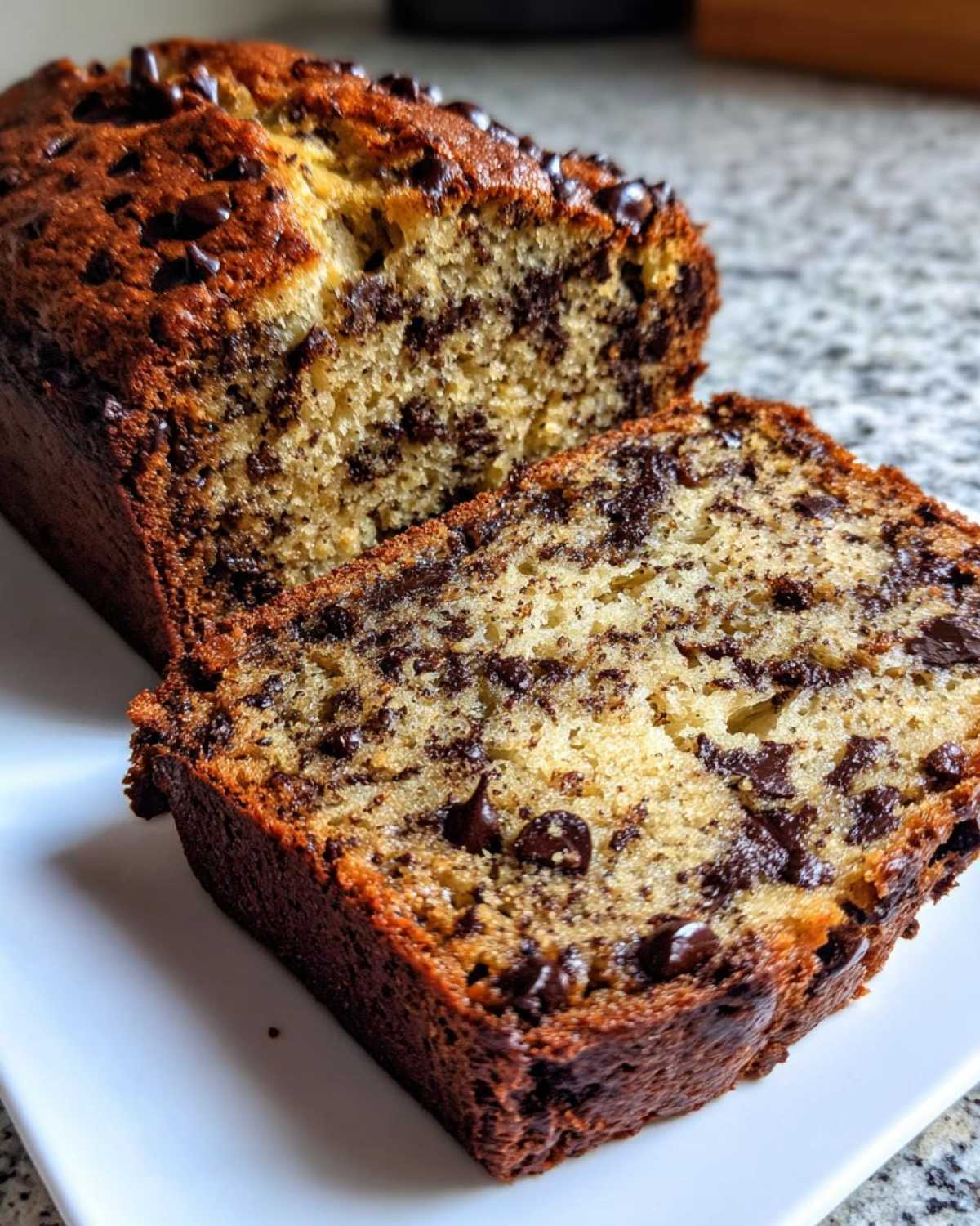 Vegan Chocolate Chip Banana Bread (Moist & Fluffy) - detail 1