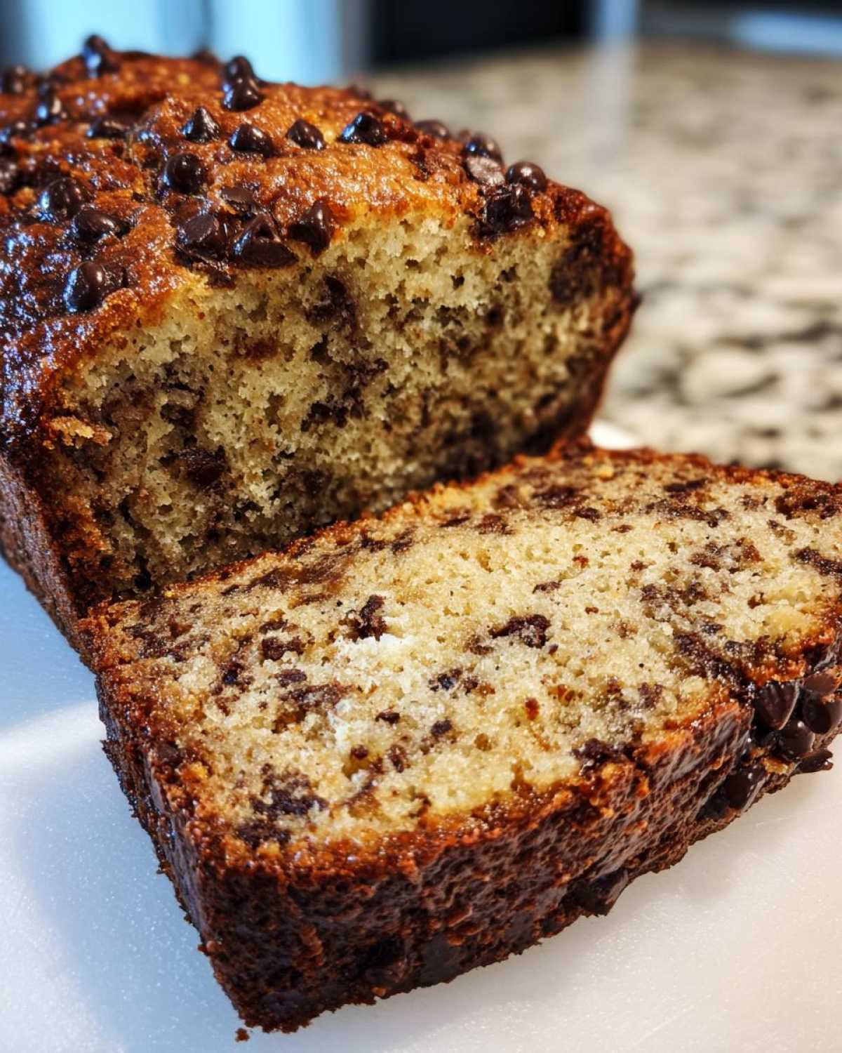 Vegan Chocolate Chip Banana Bread (Moist & Fluffy) - detail 3