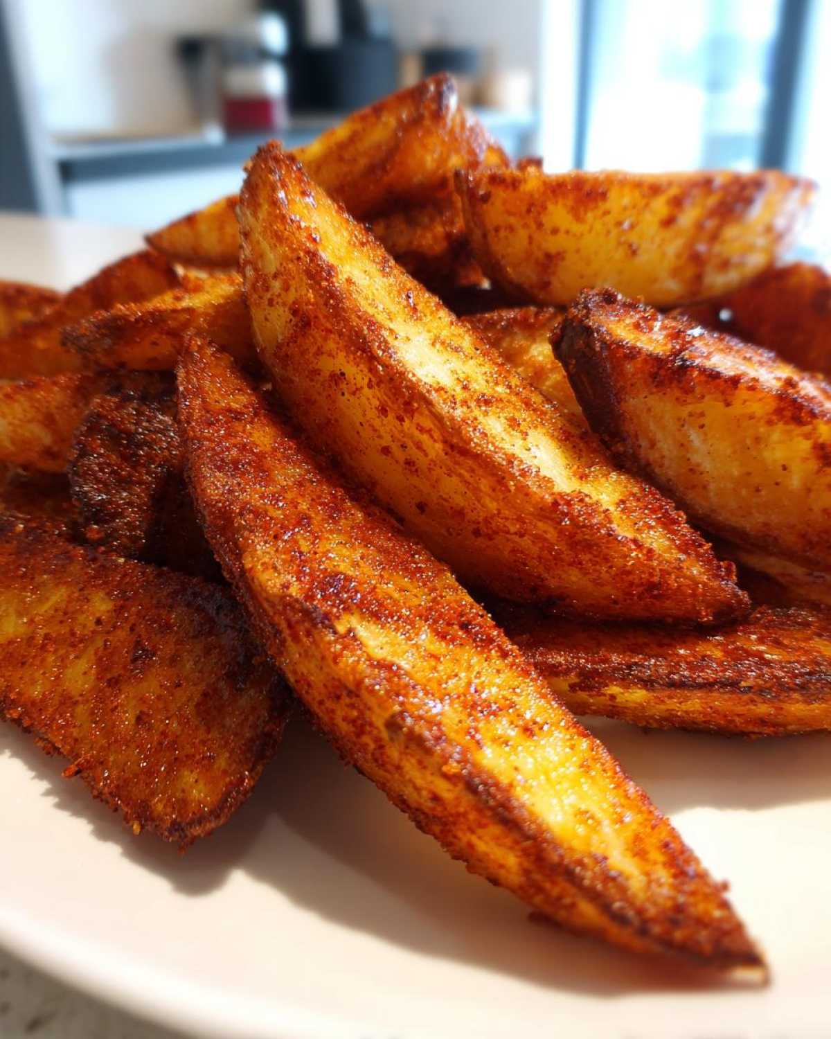 air fryer potato wedges - detail 1