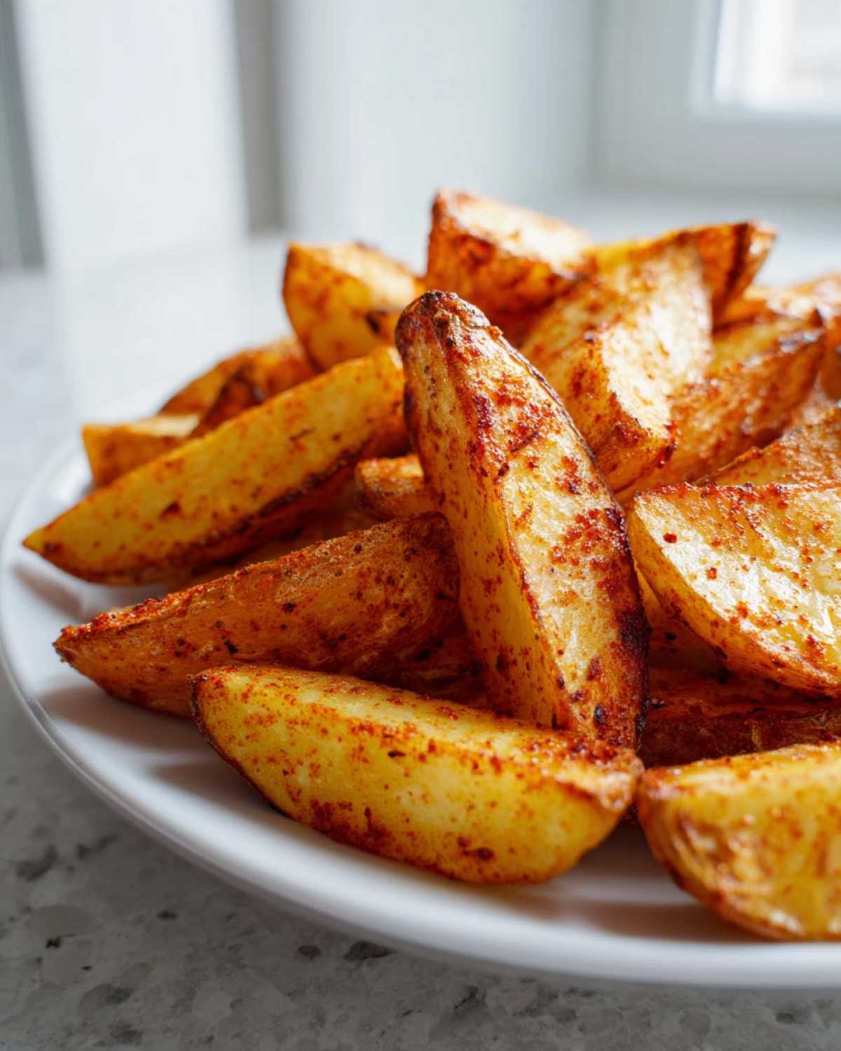 air fryer potato wedges - detail 2
