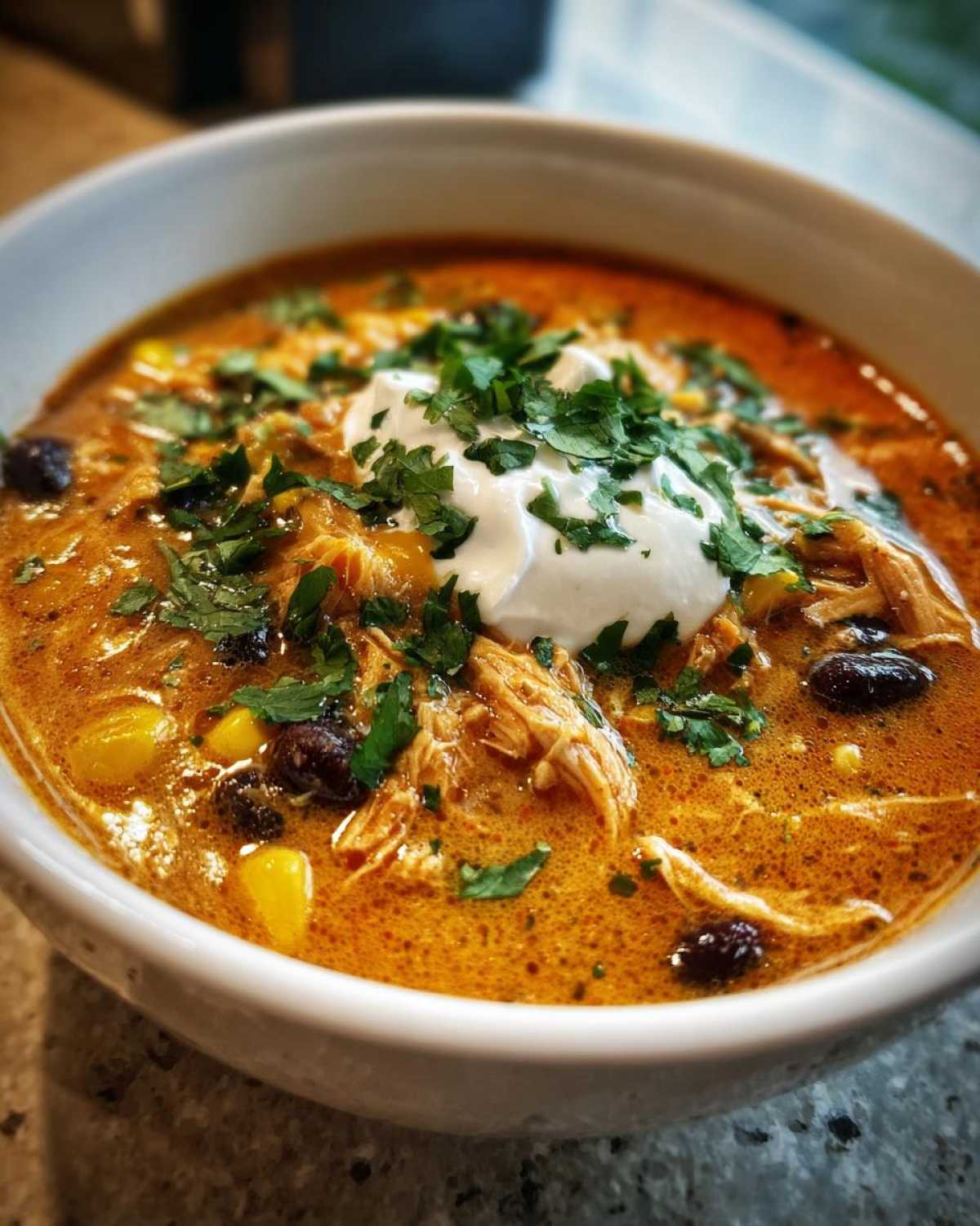 chicken taco soup - detail 1