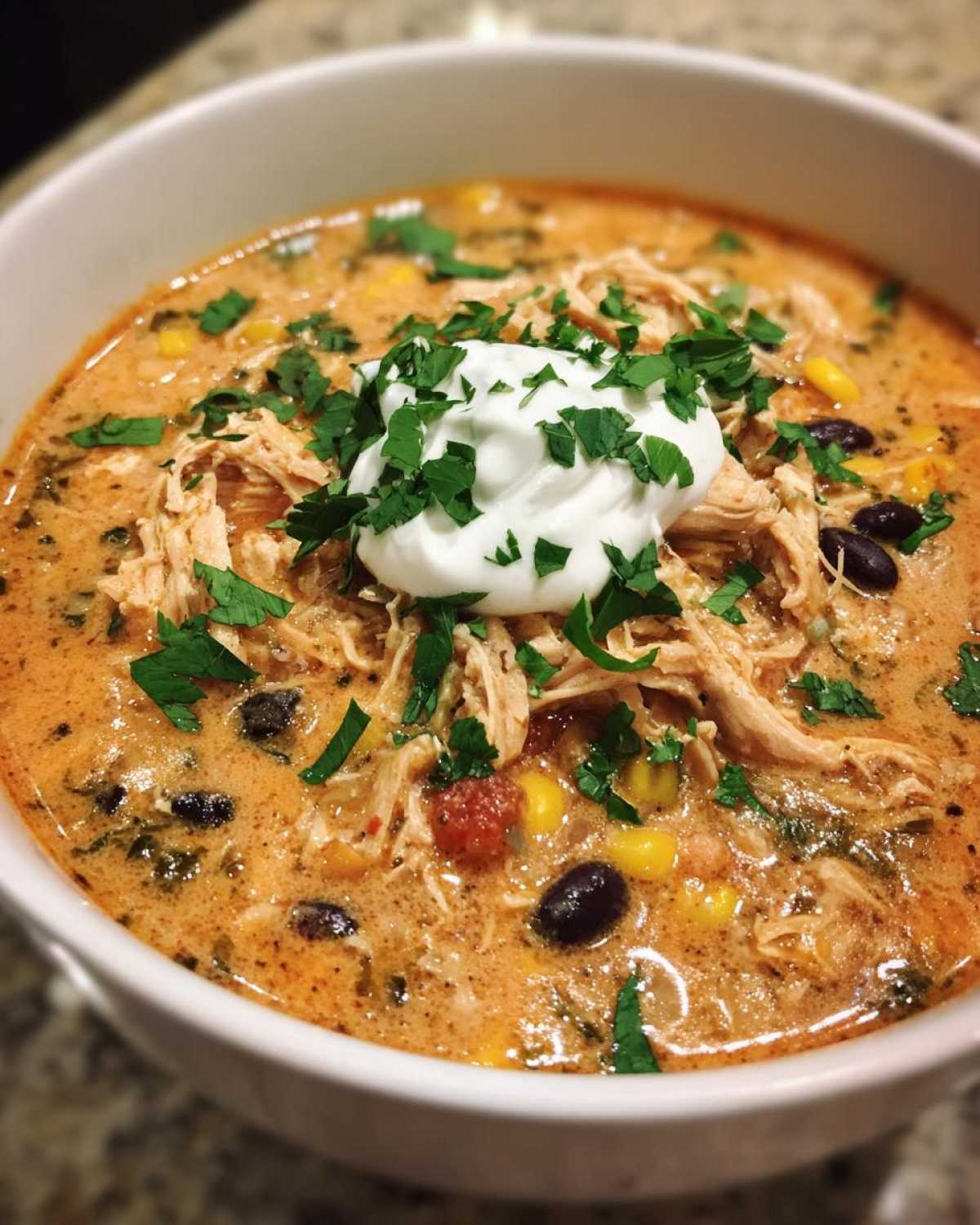 chicken taco soup - detail 2