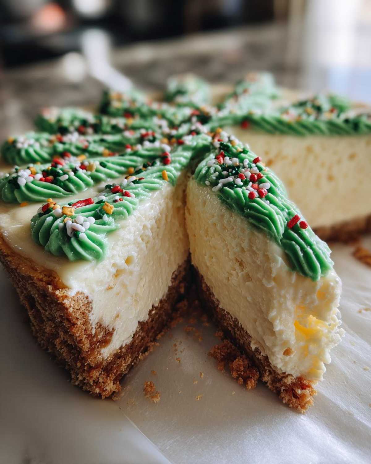 christmas tree cheesecake - detail 4