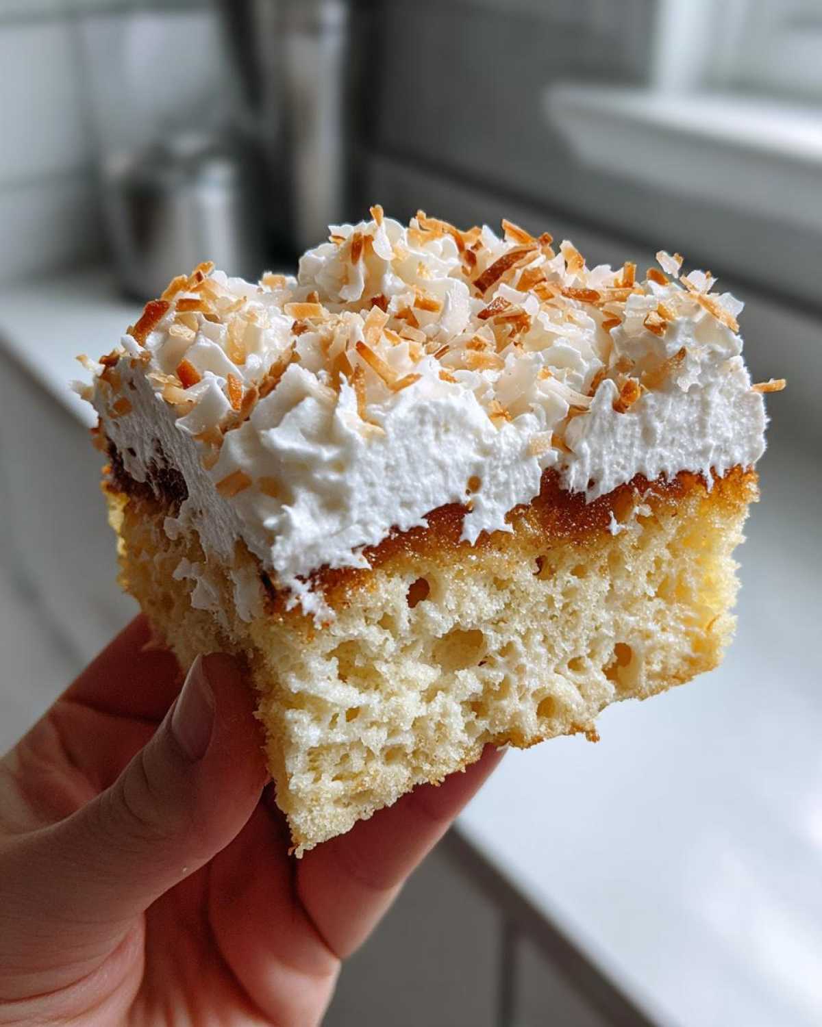coconut poke cake - detail 1