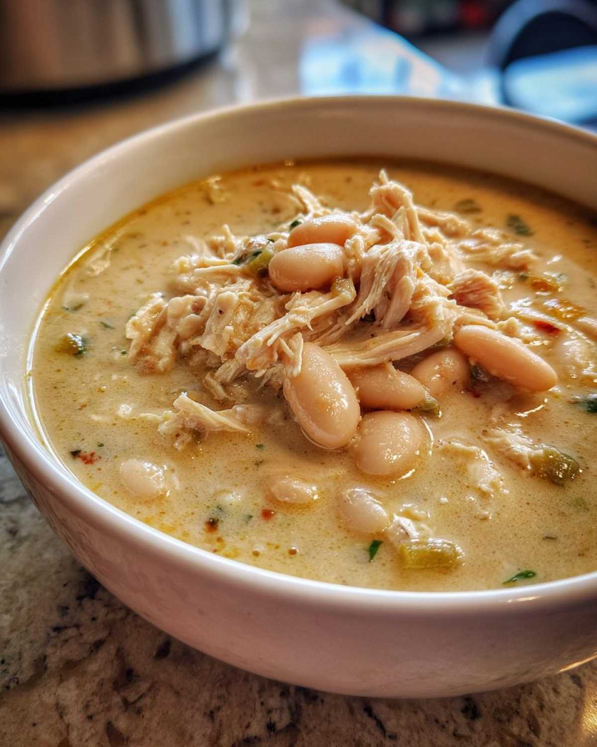 creamy white chicken chili - detail 1