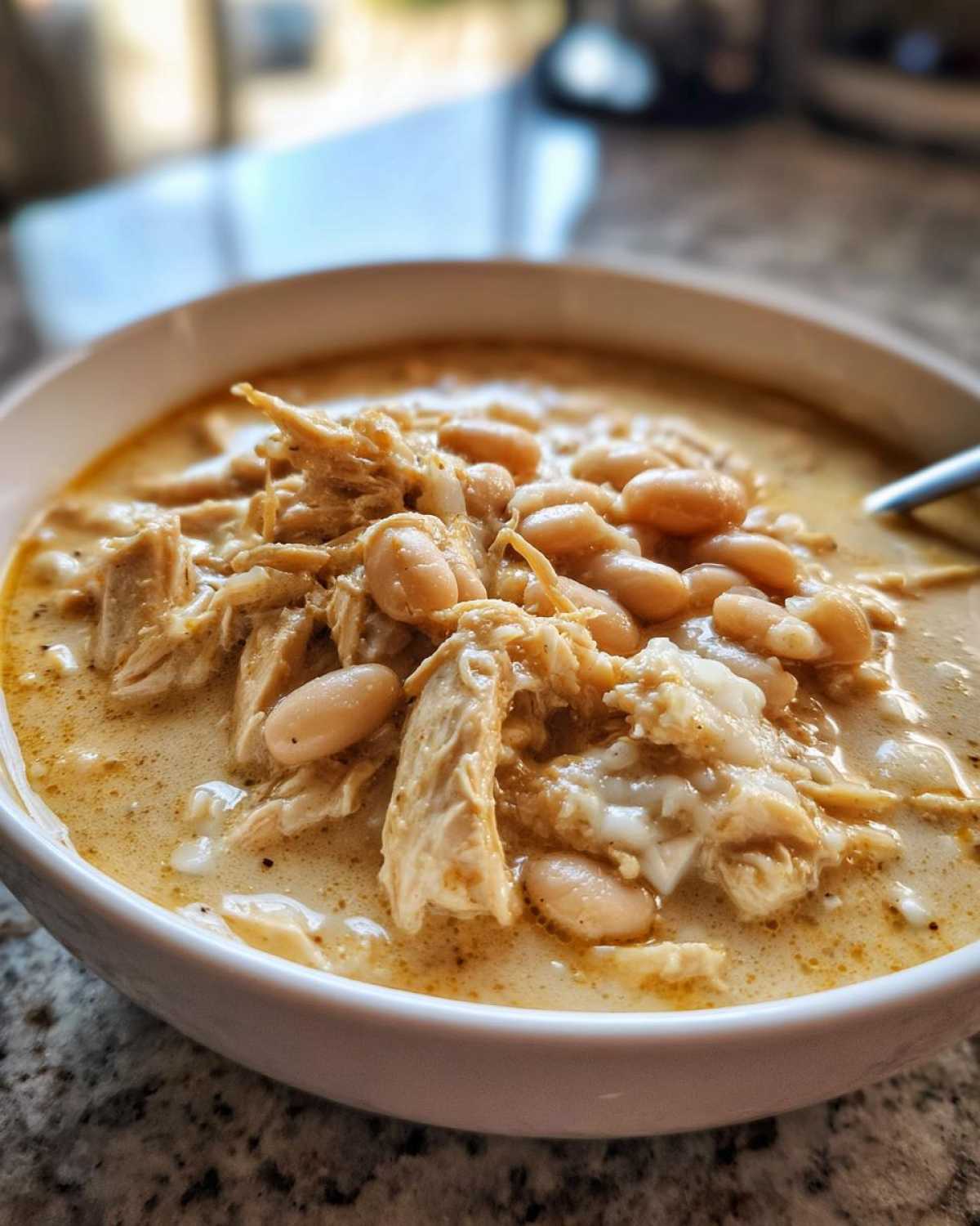 creamy white chicken chili - detail 2