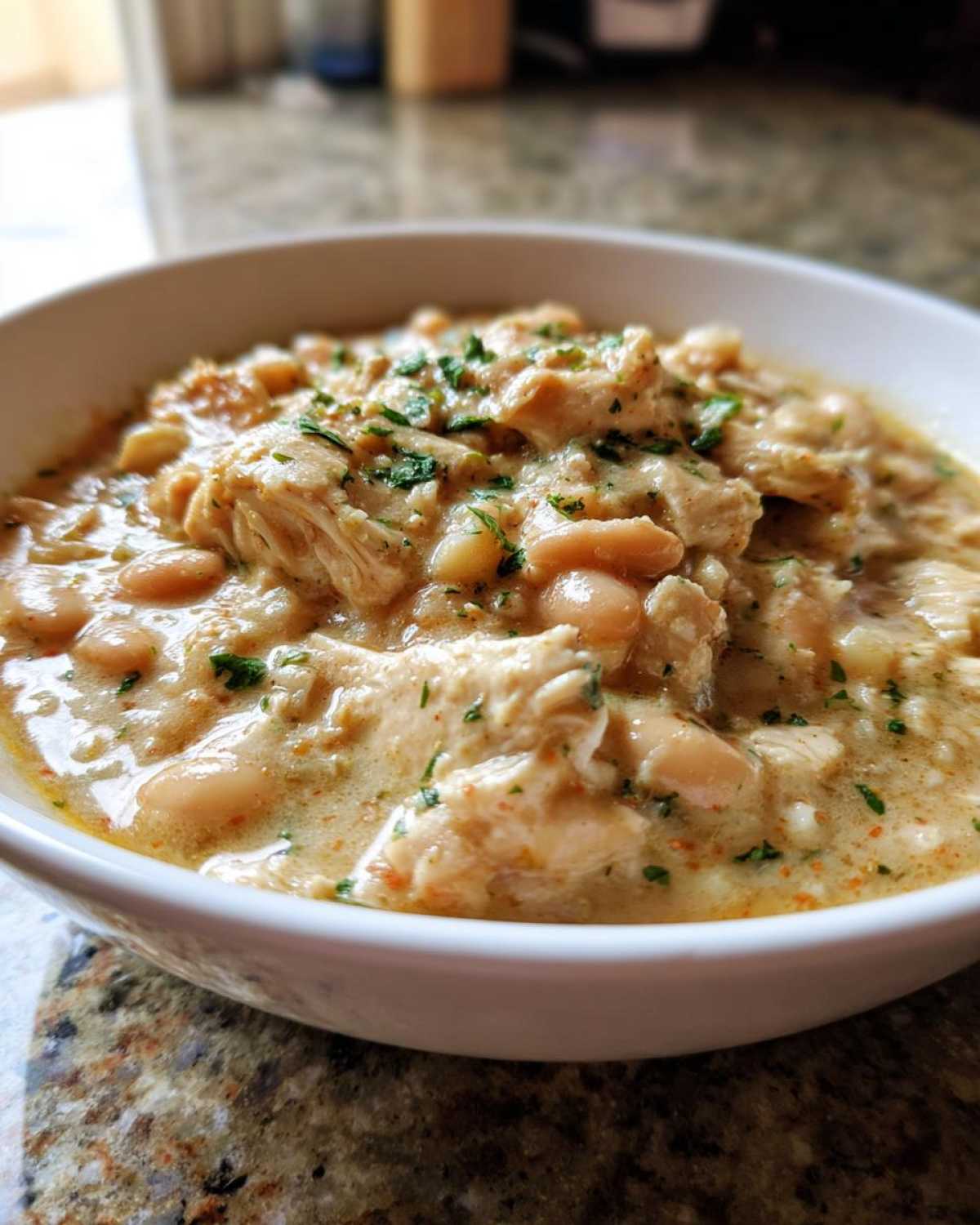 creamy white chicken chili - detail 3