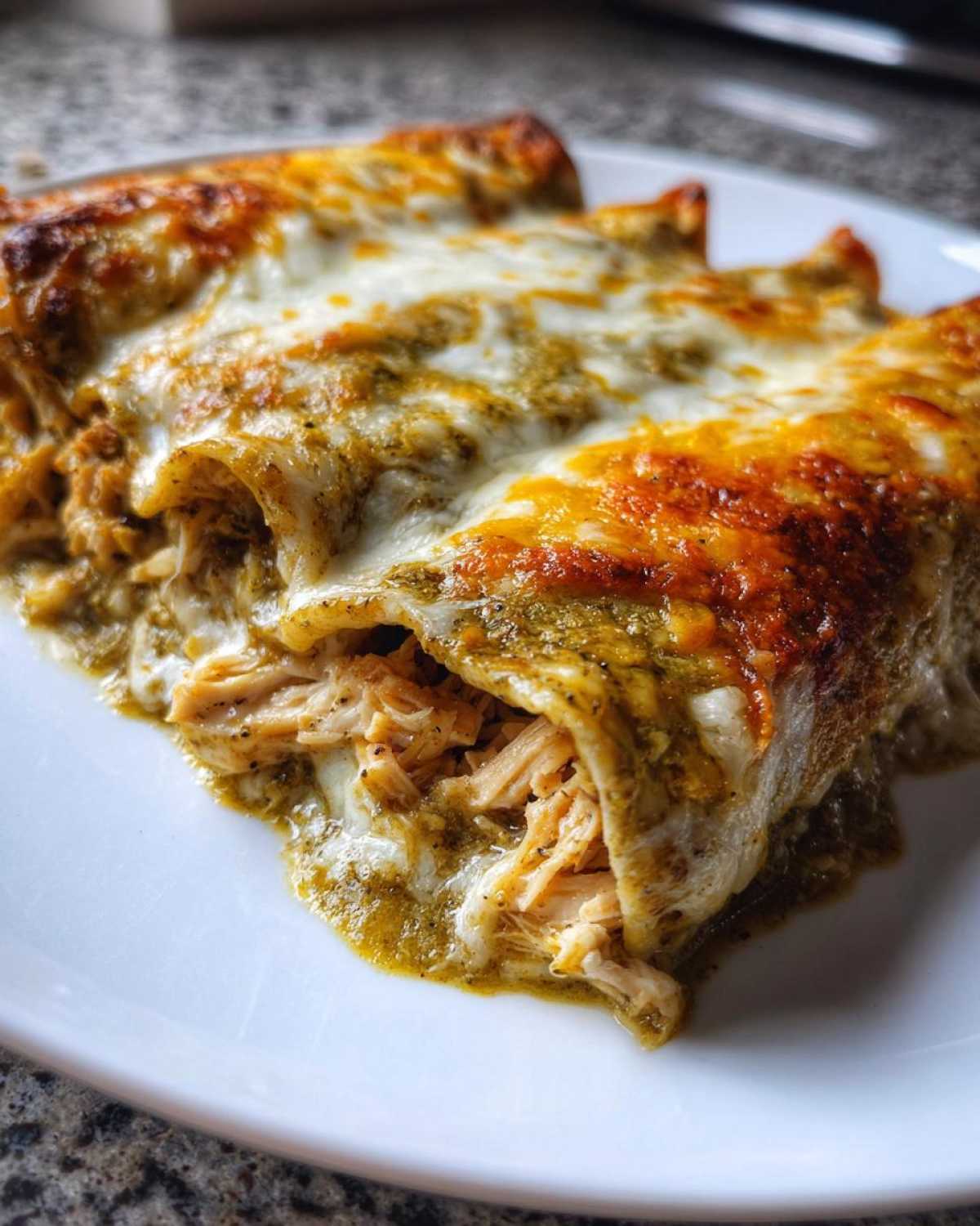 green chile chicken enchiladas - detail 1
