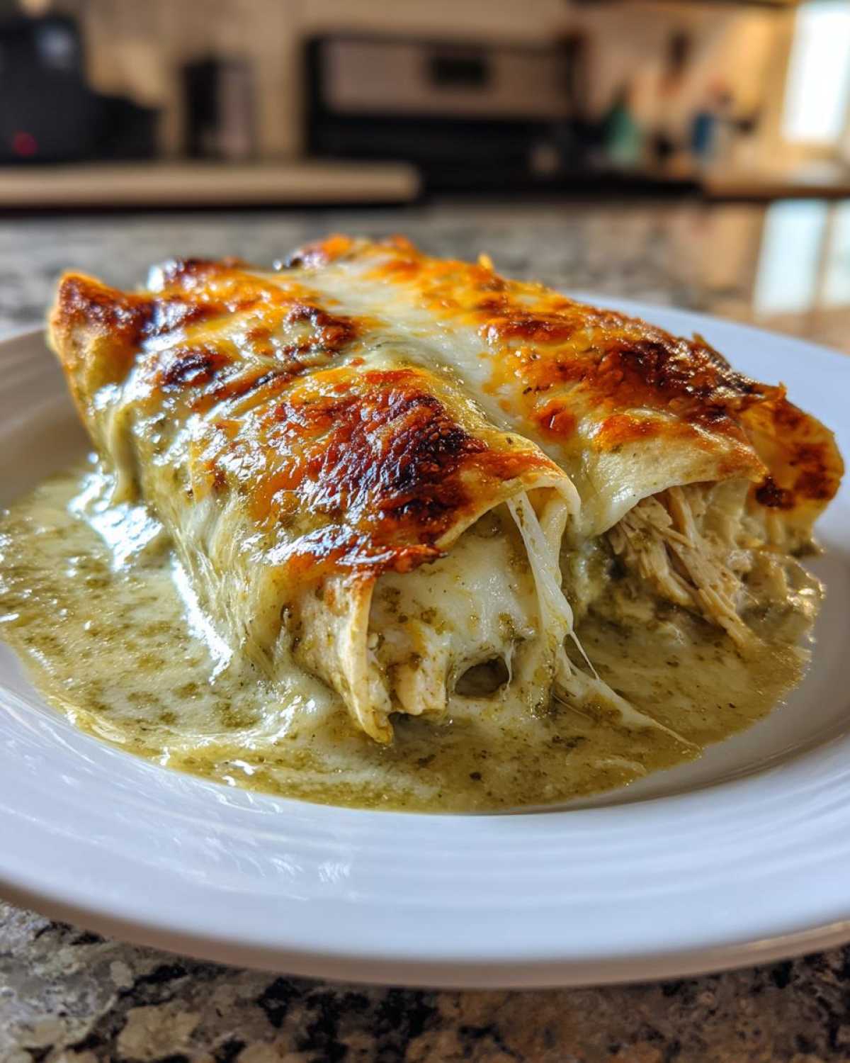 green chile chicken enchiladas - detail 2