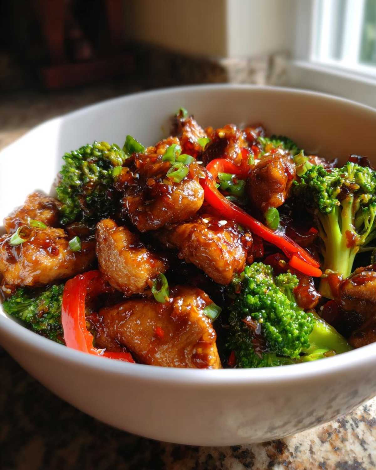 honey garlic chicken stir fry - detail 1