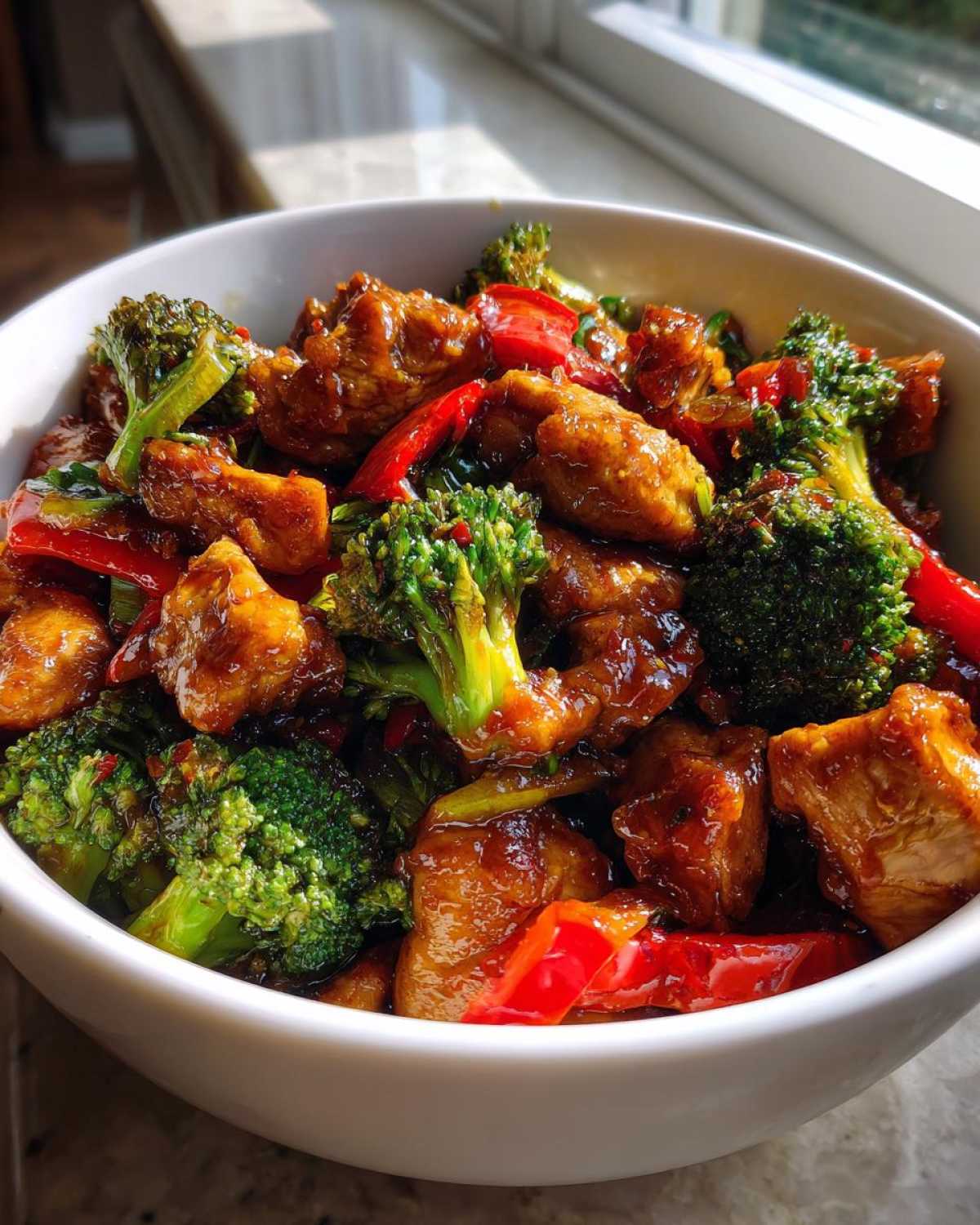 honey garlic chicken stir fry - detail 2