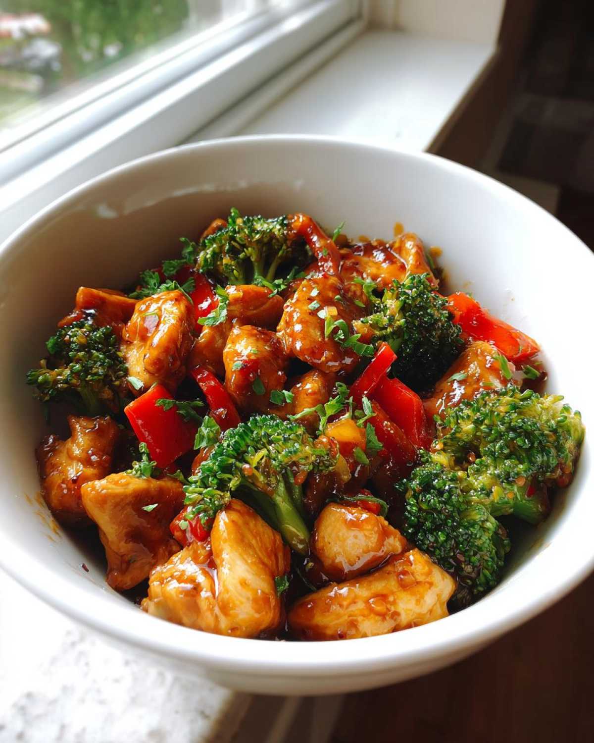 honey garlic chicken stir fry - detail 3