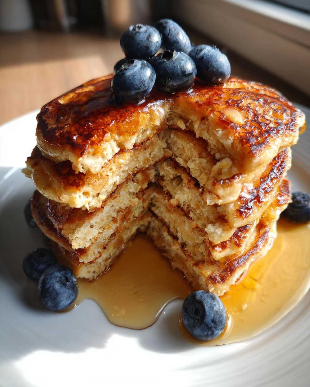 oatmeal pancakes - detail 1