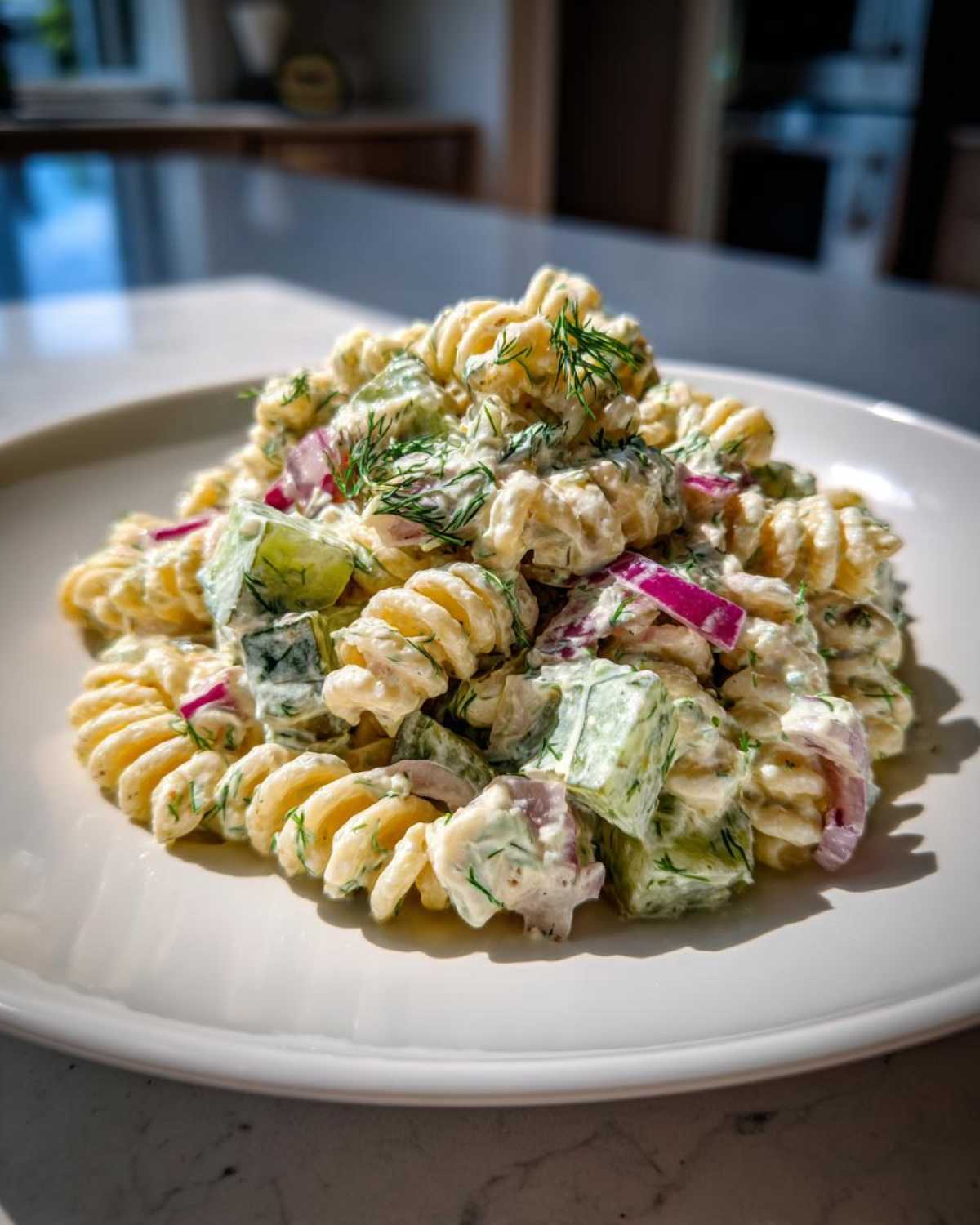 pickle pasta salad - detail 1