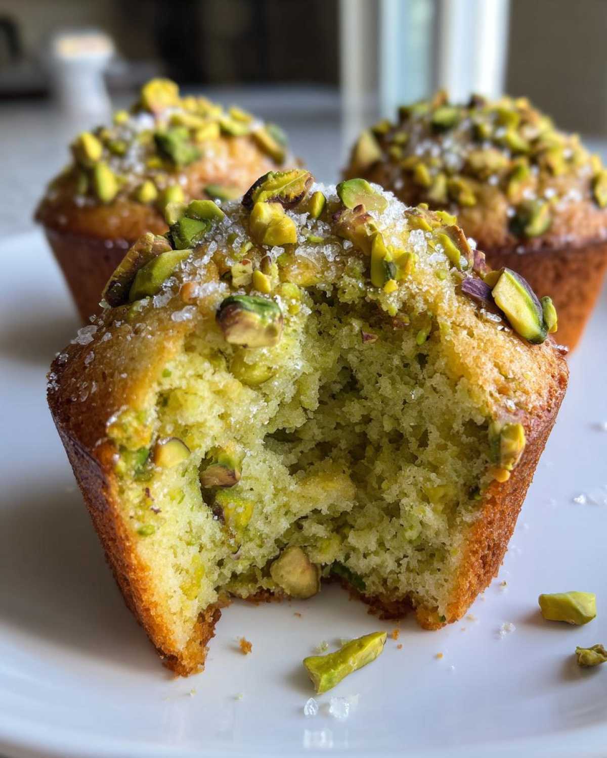 pistachio muffins - detail 2