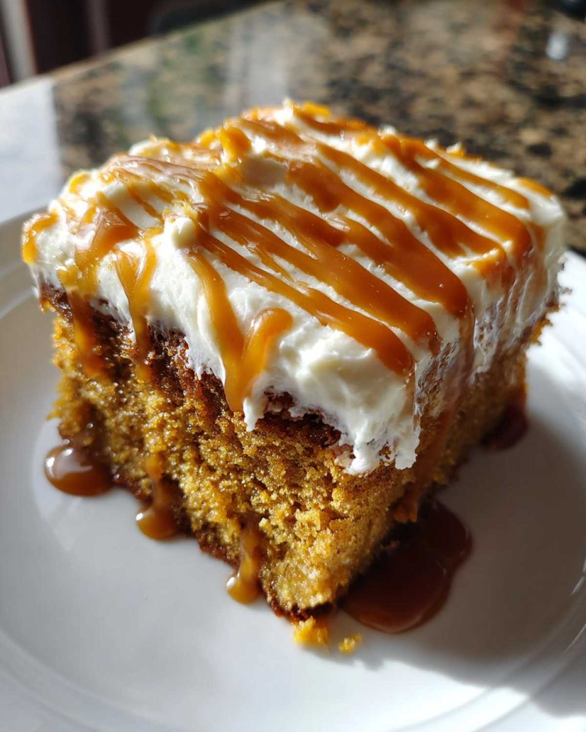 pumpkin poke cake - detail 1