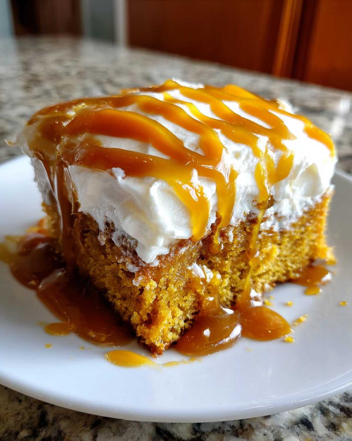 pumpkin poke cake - detail 2