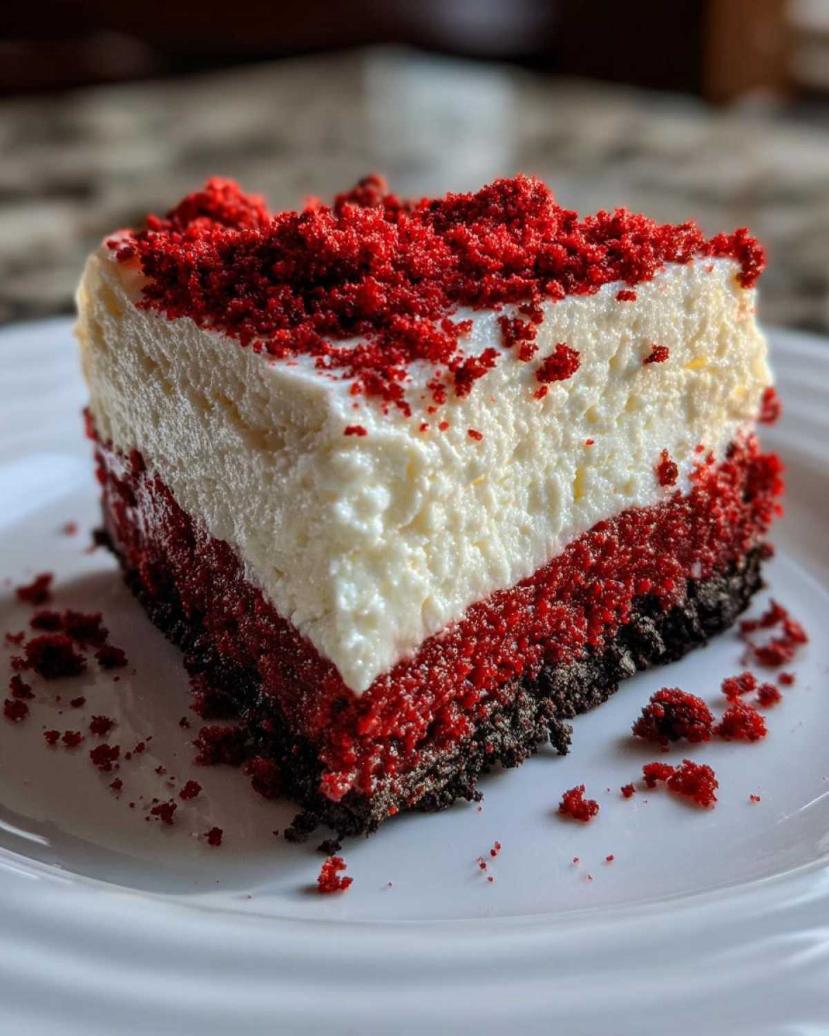 red velvet cheesecake - detail 1