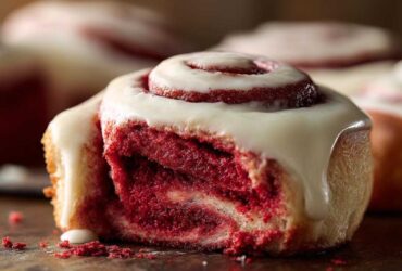 red velvet cinnamon rolls
