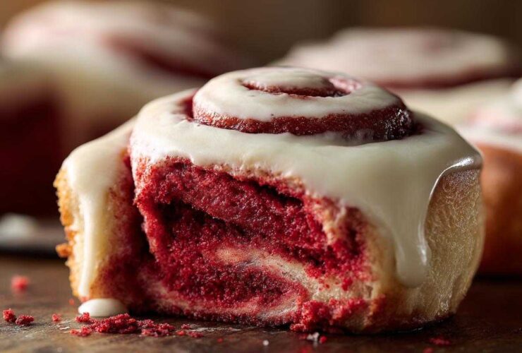 red velvet cinnamon rolls