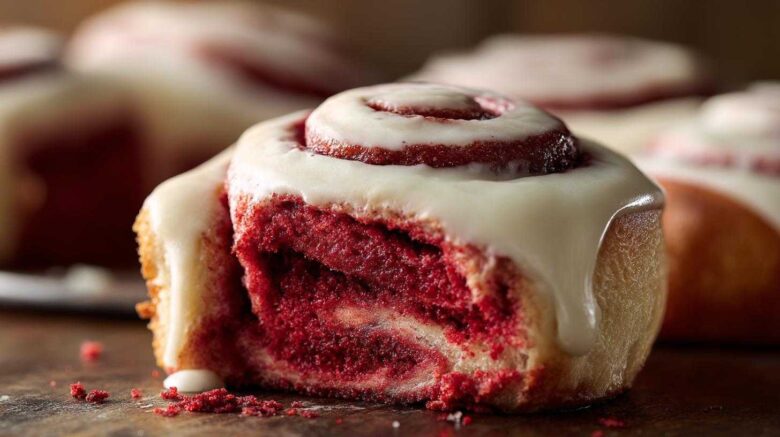 red velvet cinnamon rolls