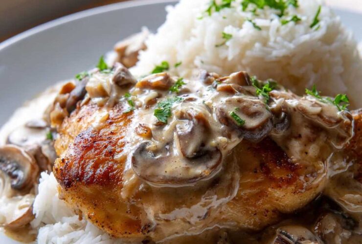 smothered chicken and rice