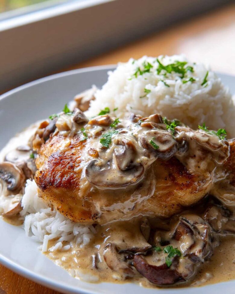 smothered chicken and rice