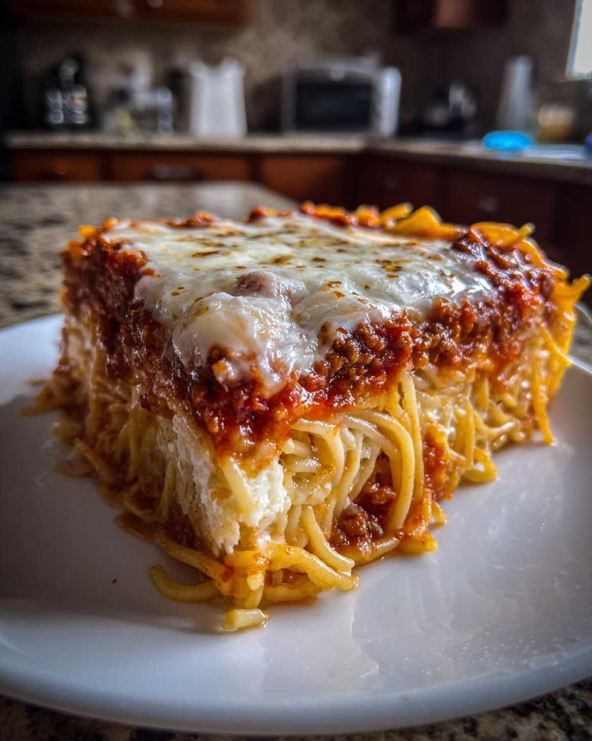 spaghetti pie - detail 1