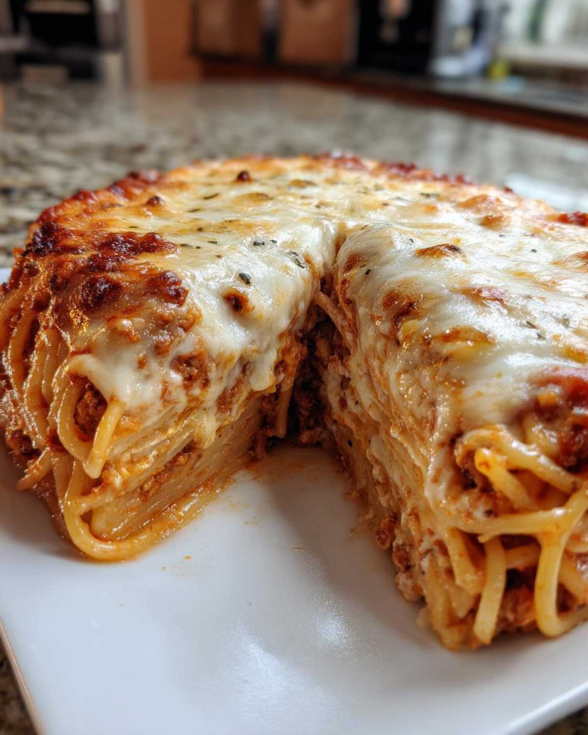 spaghetti pie - detail 2