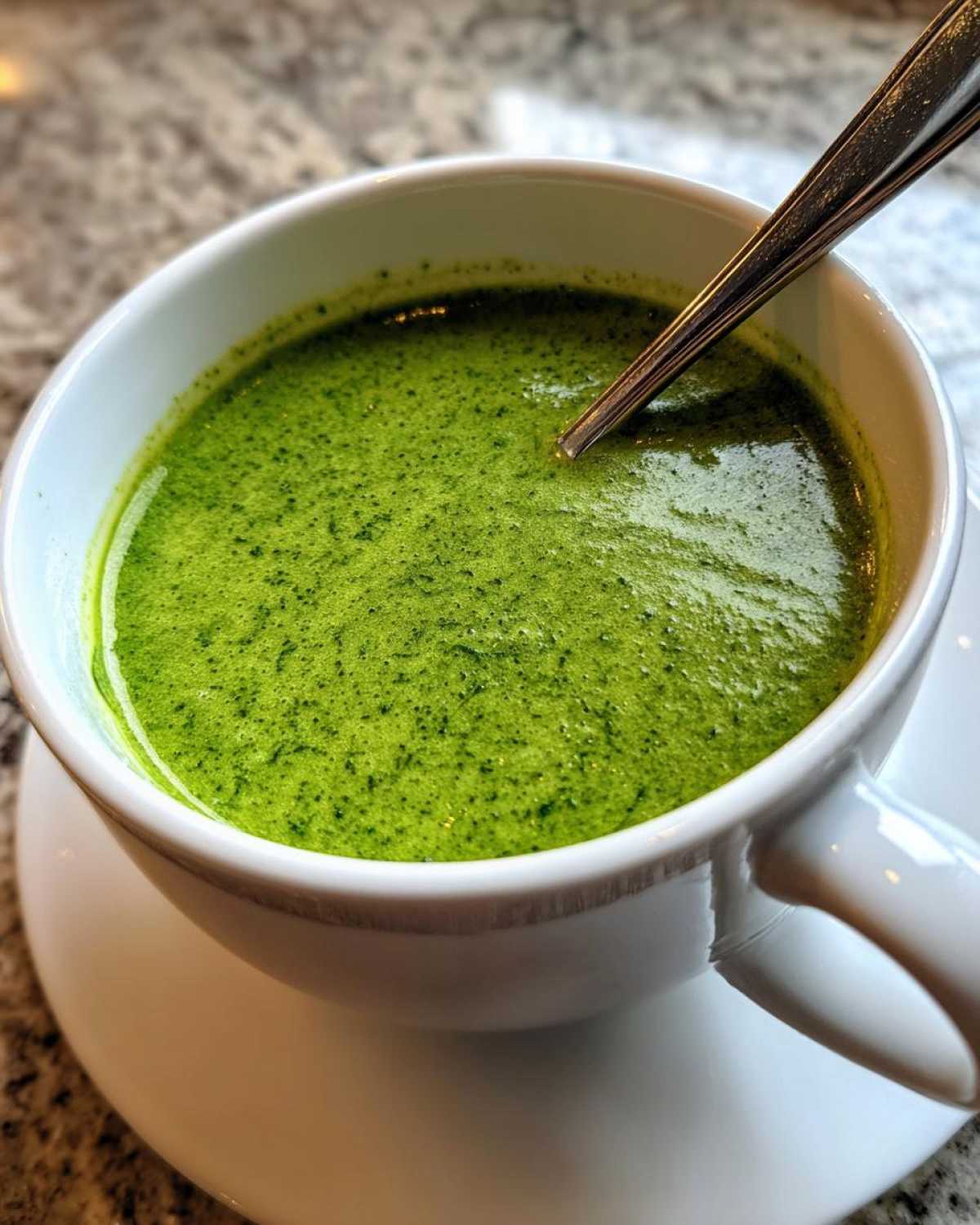 spinach soup - detail 3