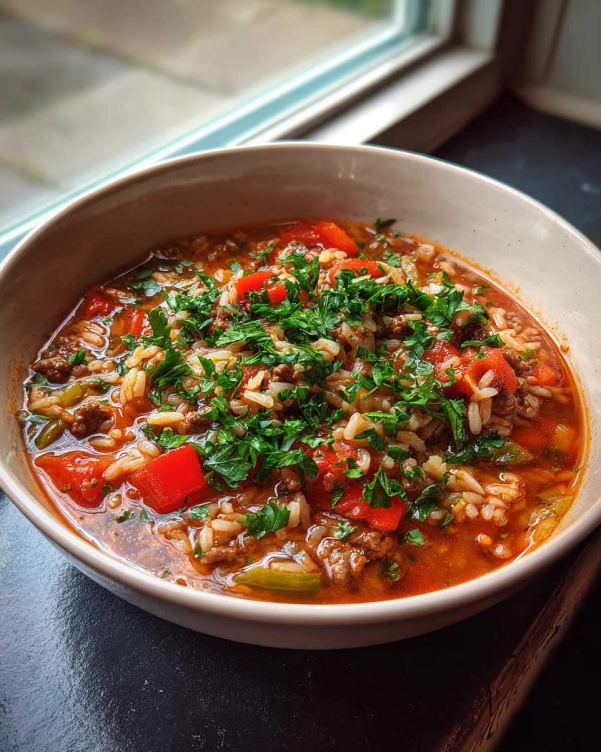 stuffed pepper soup - detail 3