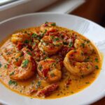 Plump shrimp coated in a rich, creamy sun-dried tomato sauce, garnished with fresh parsley. This is the One-Pan Creamy Sun-Dried Tomato Shrimp.